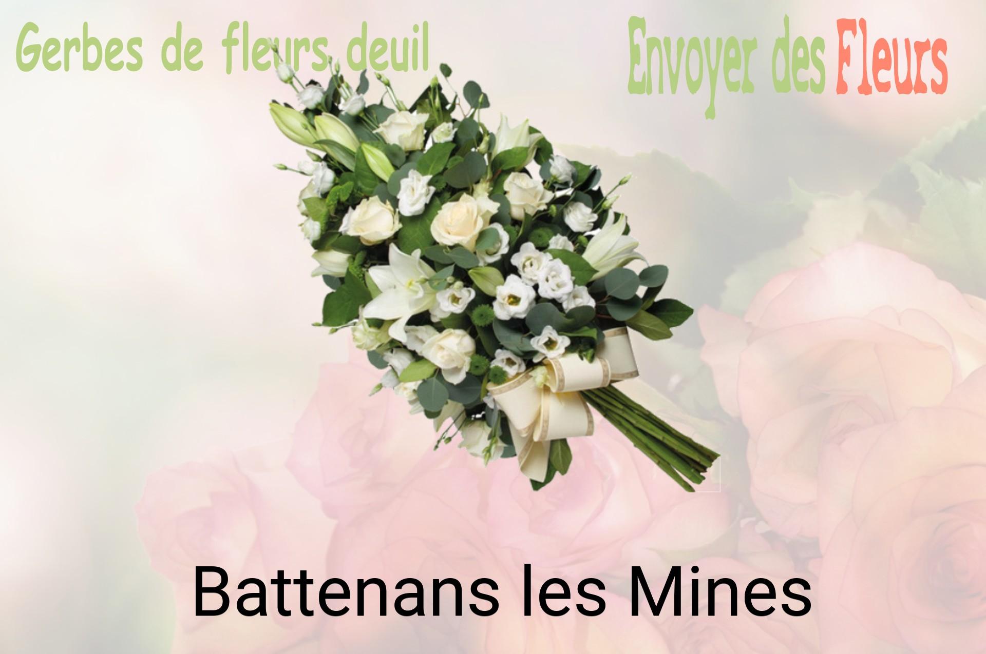 Gerbe de fleurs de deuil livrée à Battenans-les-Mines